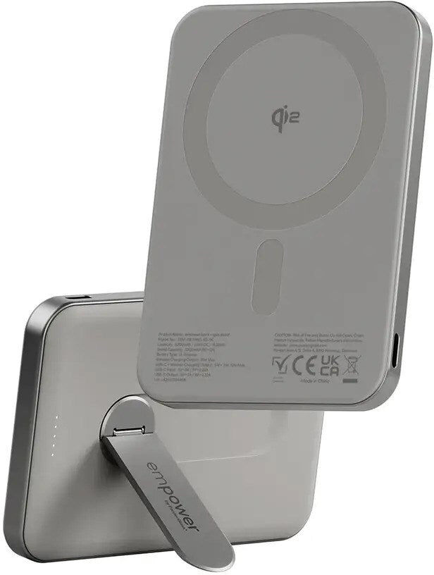 empower by PanzerGlass 5000 mAh empower Bank m. Spin Stand - Qi2 / MagSafe Kompatibel - Titanium