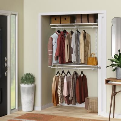 ClosetMaid ShelfTrack Wood 48.3-inch W Adjustable Wire & Laminate Closet Organizer