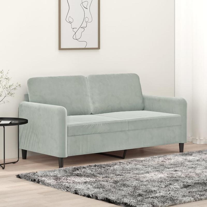 Zweisitzer-Sofa - Loveseat - Sitzbank - Sofa - Hellgrau - Samtbezug - 140 cm breit