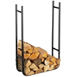 Relaxdays Kaminholzregal schmal Schwarz