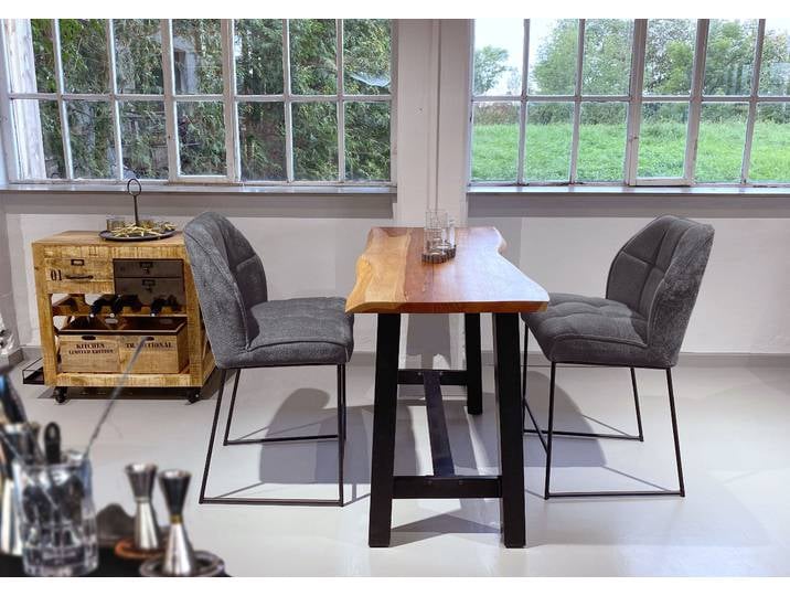 Barhocker, Chenille, Anthrazit, 60×105 cm, Haarnadelgestell, Gutmann-Factory