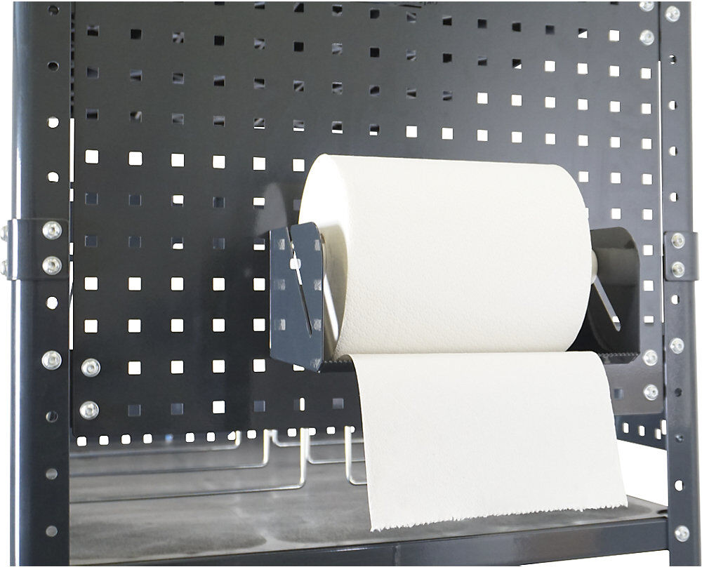 kaiserkraft Papierrollenhalter, für Lochwand, Papierrollenbreite bis 270 mm, anthrazit