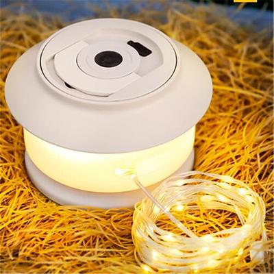 20m rollbare LED Girlande Campinglicht mit versenkbaren LED Lichterketten festliche Atmosphäre Partyzelt Beleuchtung Strom