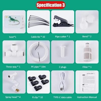 Uplift Picks Smart WiFi Terrarium Humidifier And Automatic Mist Sprinkler Kit 10 M 4 Sprays