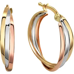 Fascination by Ellen K. Ohrringe Gold 333 dreifarbig 20mm Durchmesser
