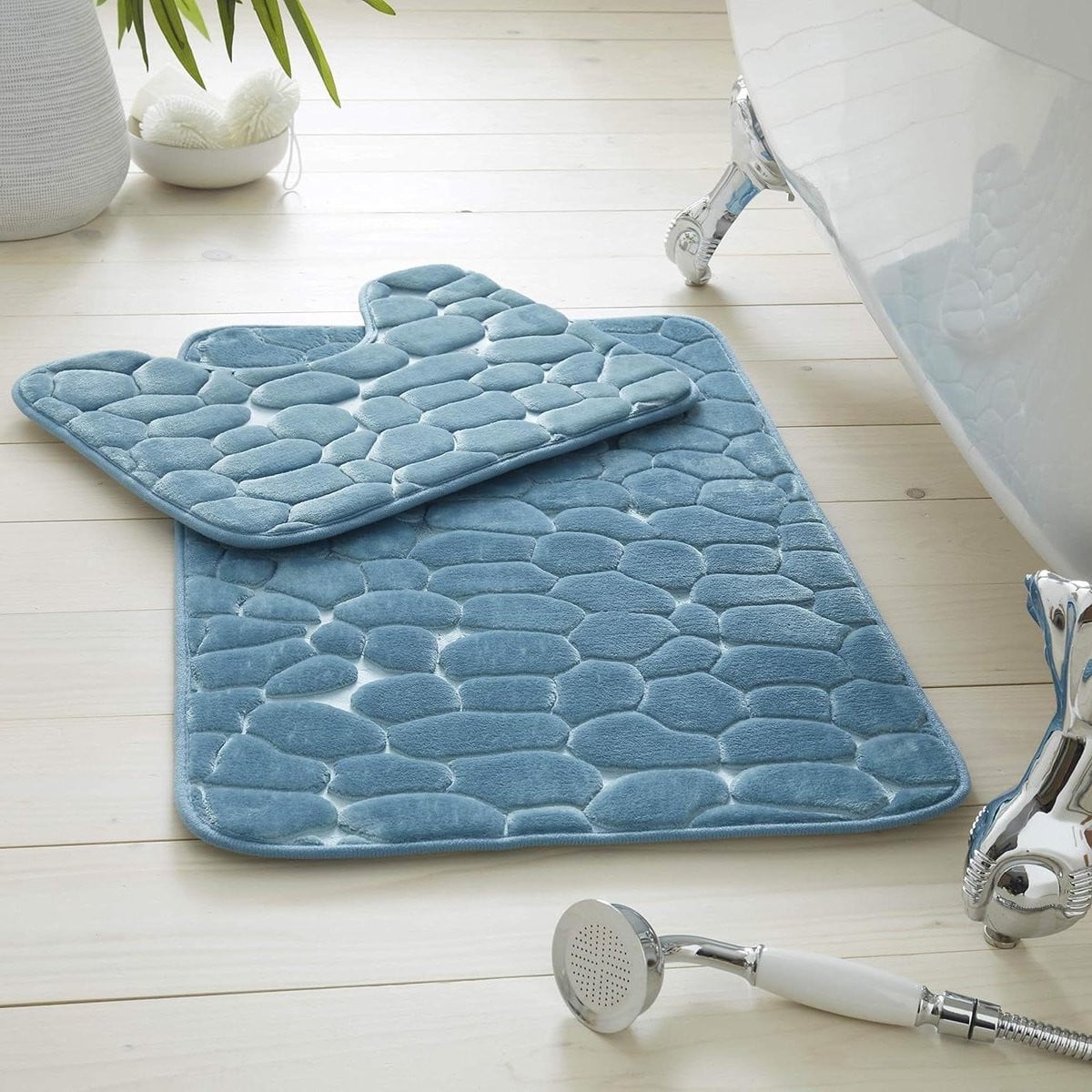 Badmat Set Aqua - Super Absorberend Badkamer Tapijt - 80 x 50 cm