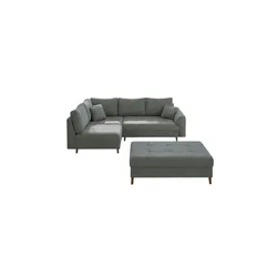 S-STYLE Ecksofa mit Hocker  Lars ¦ grau ¦ Maße (cm): B: 231 H: 81