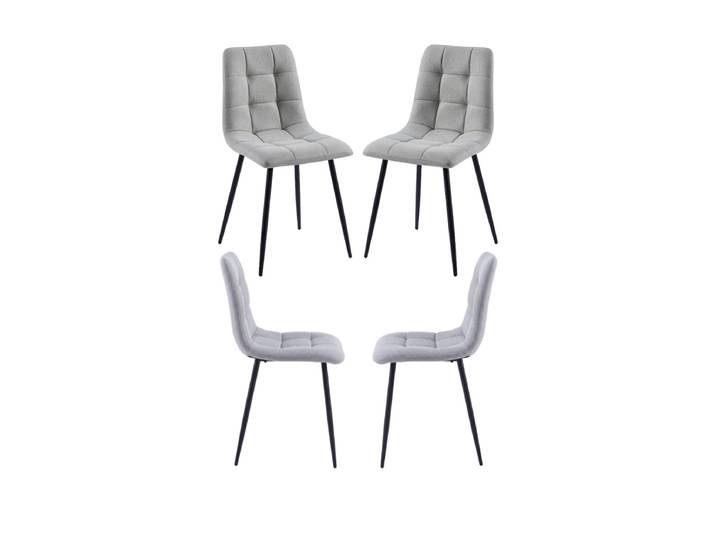 4er Set Stühle Stuhl Stoff - Gris clair