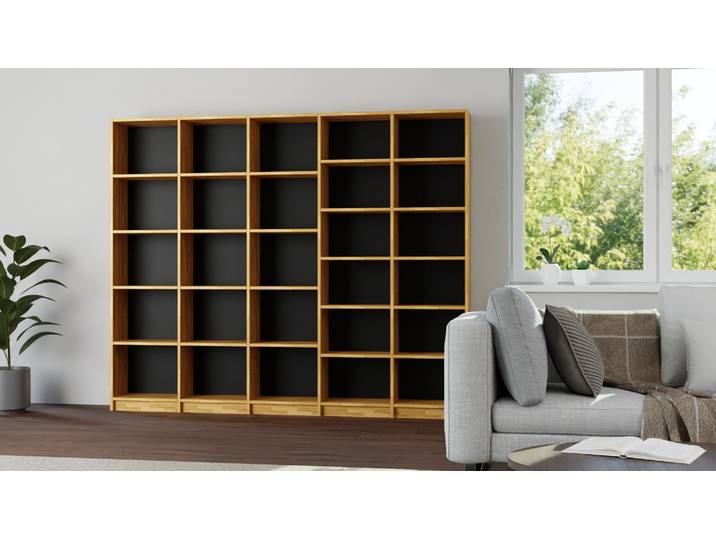 Grande bibliothèque en cœur de hêtre Cœur de hêtre Naturel huilé
