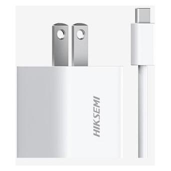 Hiksemi Hikvision Telefon töltő - 1db USB-C, 1db USB-A + USB-C kábel, 33W, US plug (33 W, 2 Ports) (MOBHIKHSHUBGAN33US)