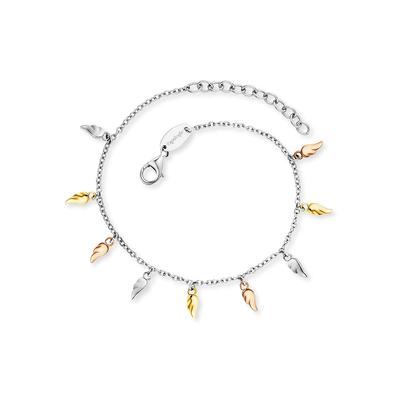 Armband ENGELSRUFER "Flying Wings Tricolor", rosa (silberfarben, gelbgoldfarben, roségoldfarben), Armbänder, Damen, 20cm, Silber 925 (Sterlingsilber), Armband