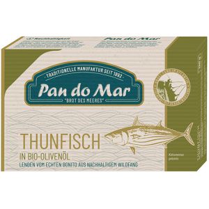 Pan-do-Mar Fischkonserve Thunfisch, in Bio-Olivenöl, EII zertifiziert, 120 g