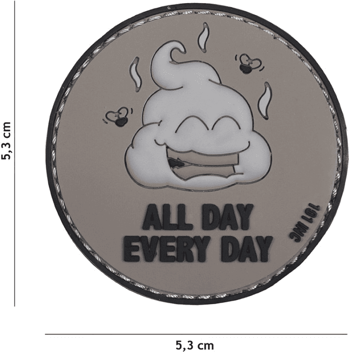 101 INC PVC Patch - All Day Every Day (Färg: Grå)