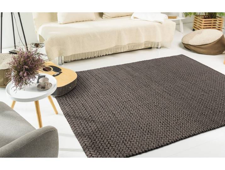 Teppich PADIRO Robbie 125 , grau, B:120cm H:21mm L:170cm, Wolle, Teppiche, Teppich