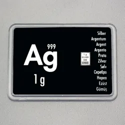 Silberbarren 1g "Ag International" (Motivbox)