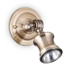 Ideal Lux Wand-/Deckenstrahler BARBER, 1-flammig, inkl. GU10 LED 5W 3000K 400lm, verstellbar, Metall brüniert IDEA-159997