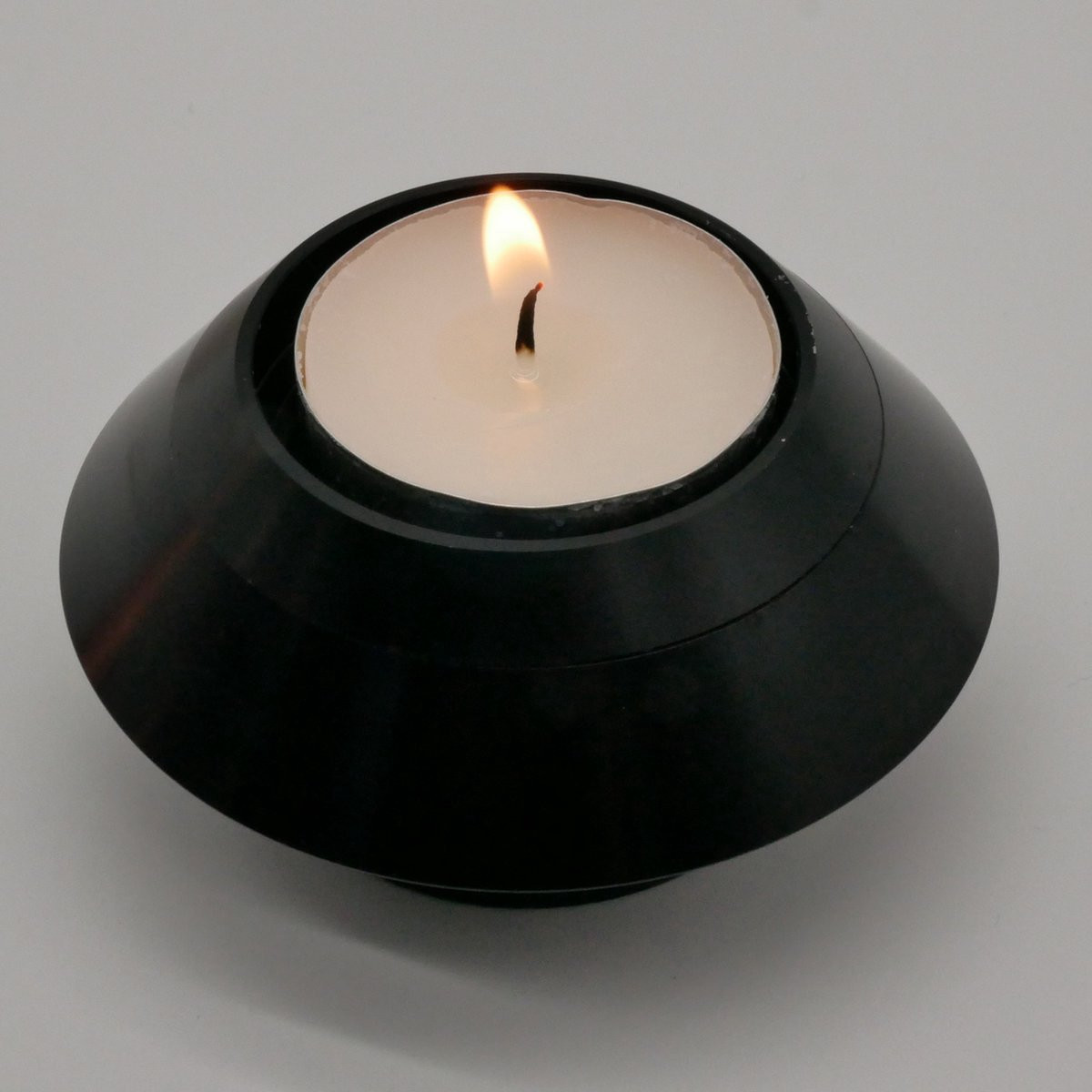 Zwarte mini urn waxinelichthouder voor herdenking