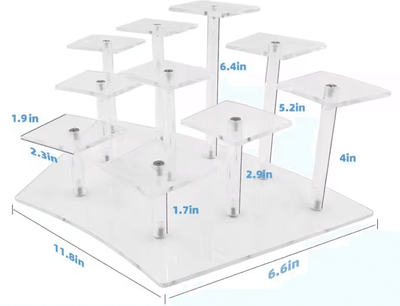 Inspire Curations Acrylic Multi Tier Display Stand For Desserts, Jewelry & Collectibles transparent 10 Seat