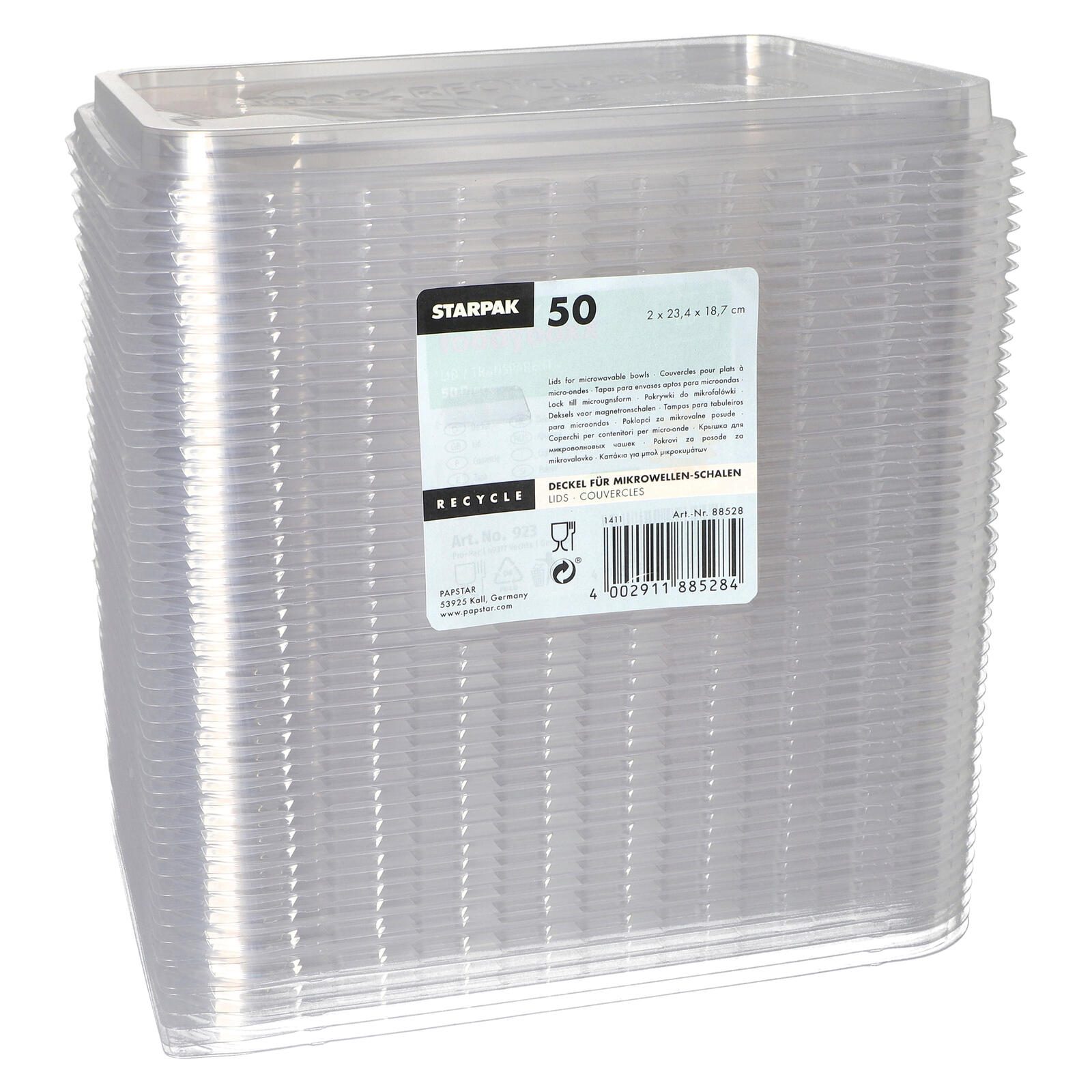 STARPAK Deckel für Einweg-Menüschalen transparent 88528
