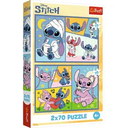 Puzzle 2x70 Mit Stitch kommt keine Langeweile Disney Lilo StitchTrefl 34444