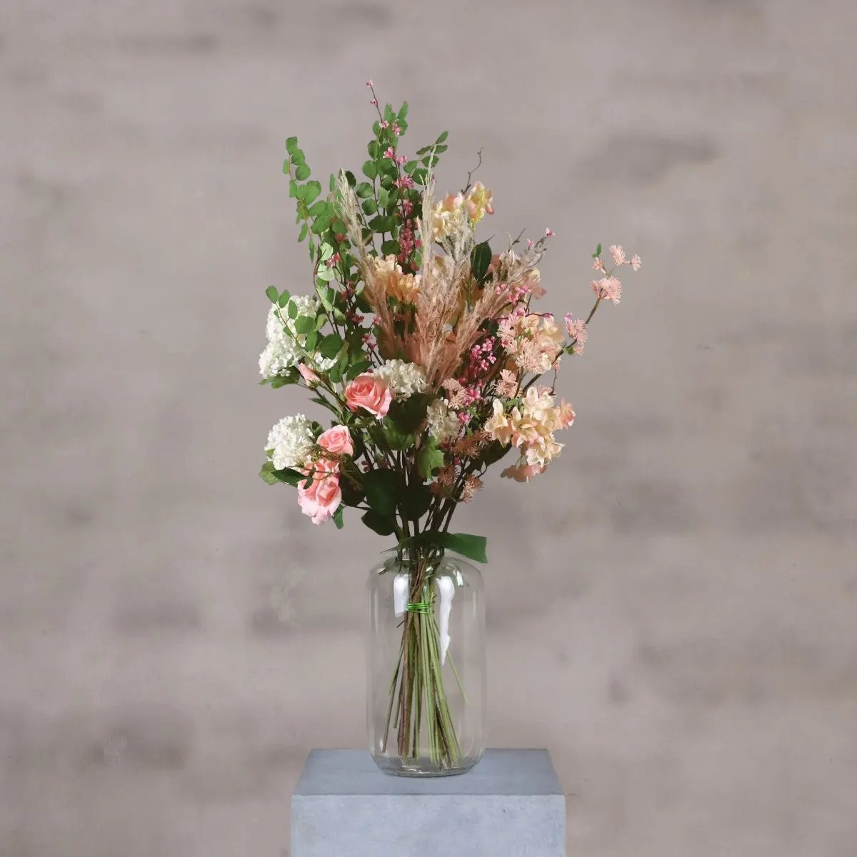 Kunstbloemen boeket Ochtenddauw - 80 cm - Zijden bloemen - Onderhoudsvrij