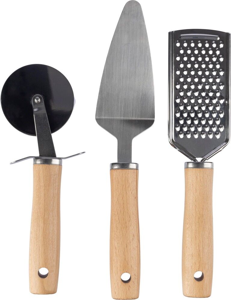 Ensemble d'ustensiles de cuisine en bois personnalisé Sylvan brun