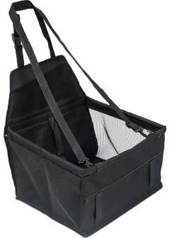Inspired Finds Foldable Pet Car Seat Hammock For Dogs And Cats With Safety Harness black