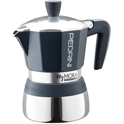 Pedrini Moka-Kaffeemaschine MyMoka Induction, 3 Tassen, Aluminium, Espressokocher