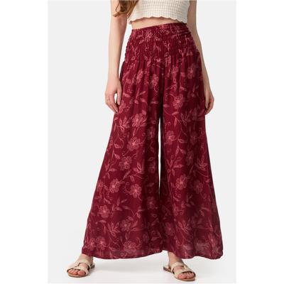 Palazzohose PAIGH, Damen, Gr. XS, EURO-Größen, rot, 100% Viskose, geblümt, lang, Hosen Palazzohose, mit hohem Bund