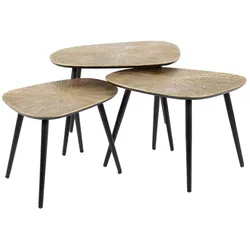 COUCHTISCH TIBALI 3ER SET Bronze Metall