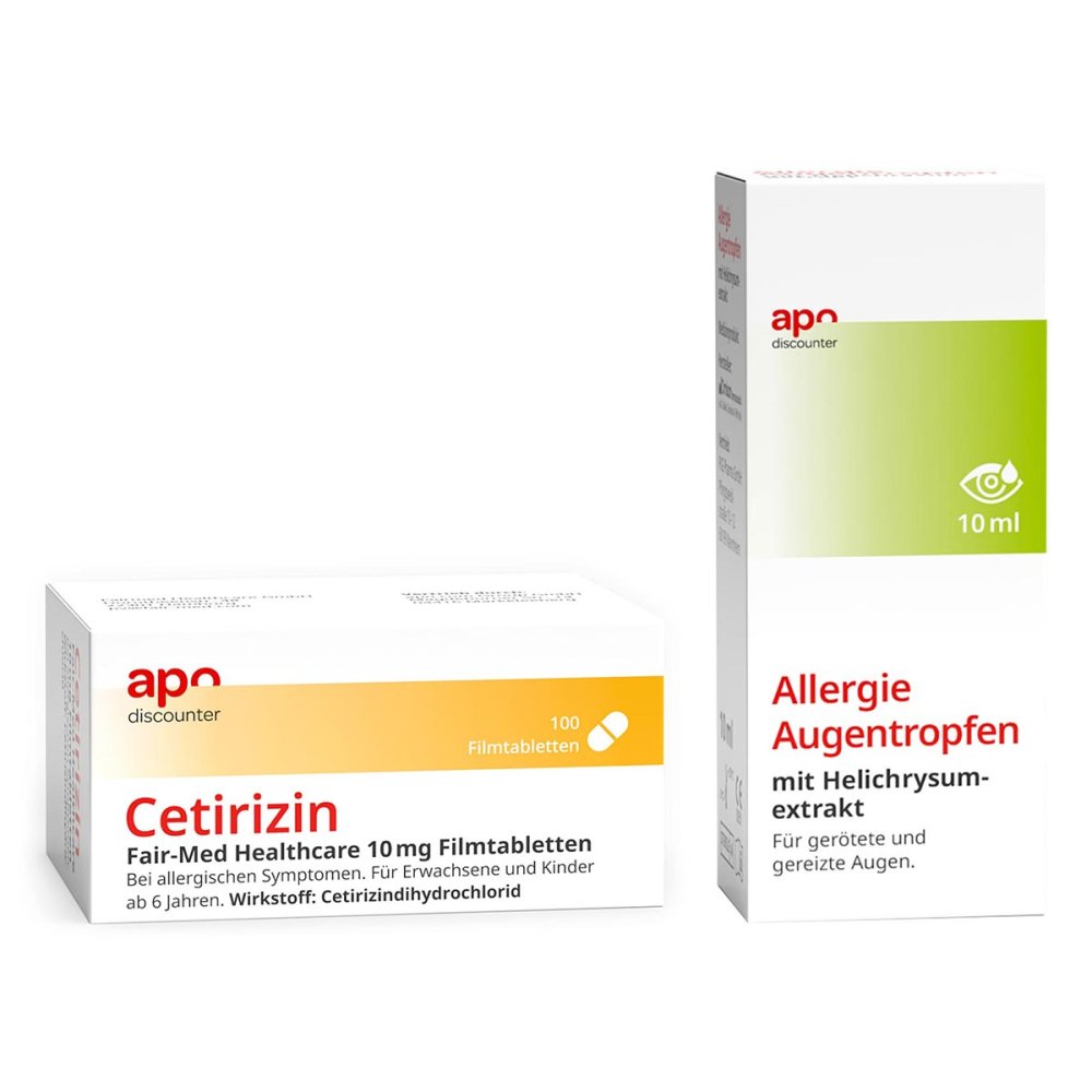 Cetirizin 10 mg + Allergie Augentropfen von apodiscounter 08102909