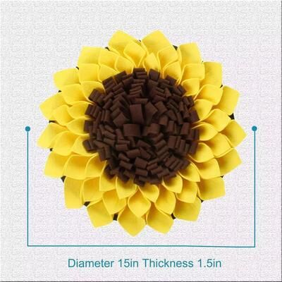Inspire Curations Snuffle Mat For Dogs Slow Feeding Pad, Interactive Smell Training Puzzle sunflower