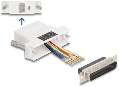 Delock 67114 VGA / RJ45 Adapter [1x D-SUB-Stecker 25pol. - 1x RJ45-Buchse] Weiß