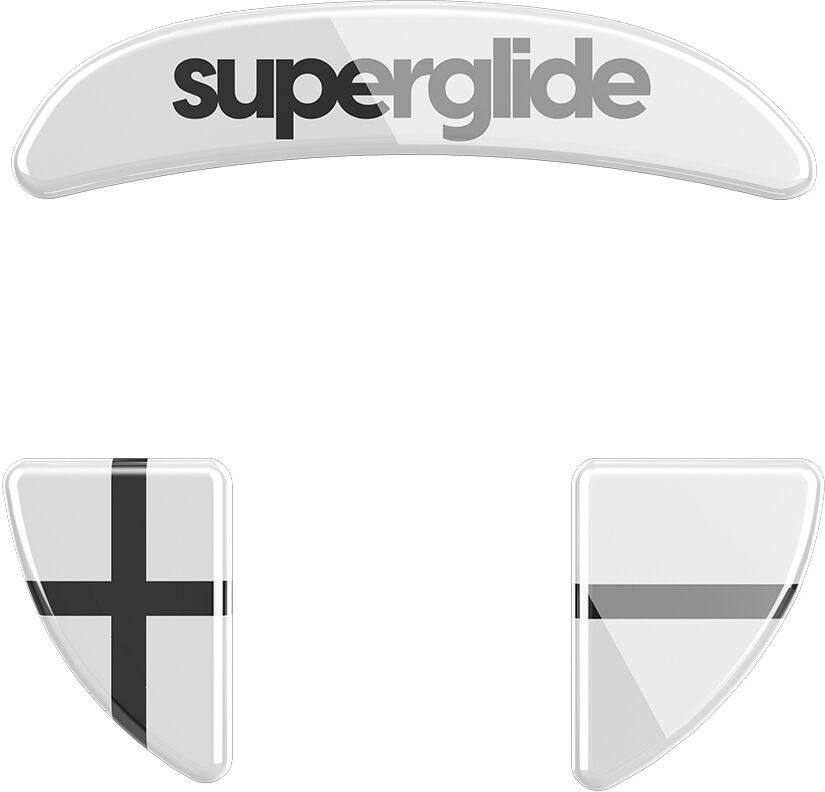 Superglide Glas Skates Till Xtrfy Mz1 Wireless - Vit