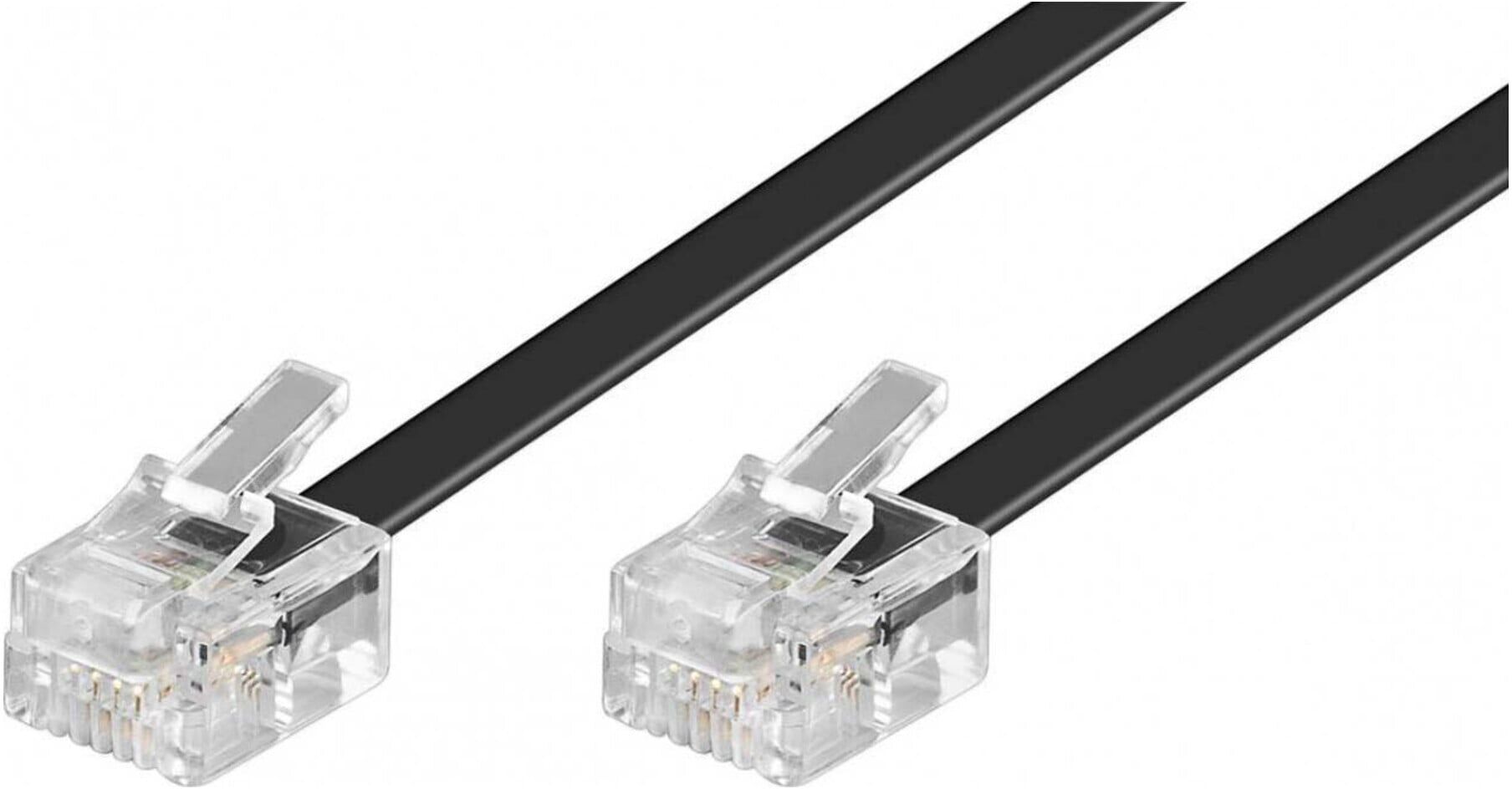 Goobay RJ11 Anschlußkabel 6m,sw,St/St 50318)