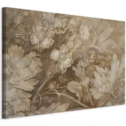 Artgeist, Bilder, Floral Ornaments Carved in Delicate Sepia and Brown Shades (120 x 80 cm)