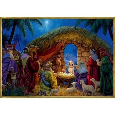 A3-Wand-Adventskalender – An der Weihnachtskrippe