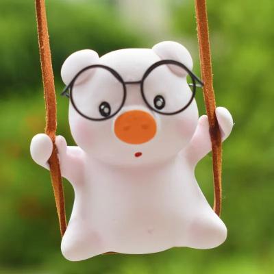 Uplift Essentials Adorable Pink Swing Pig Rearview Mirror Pendant style 4