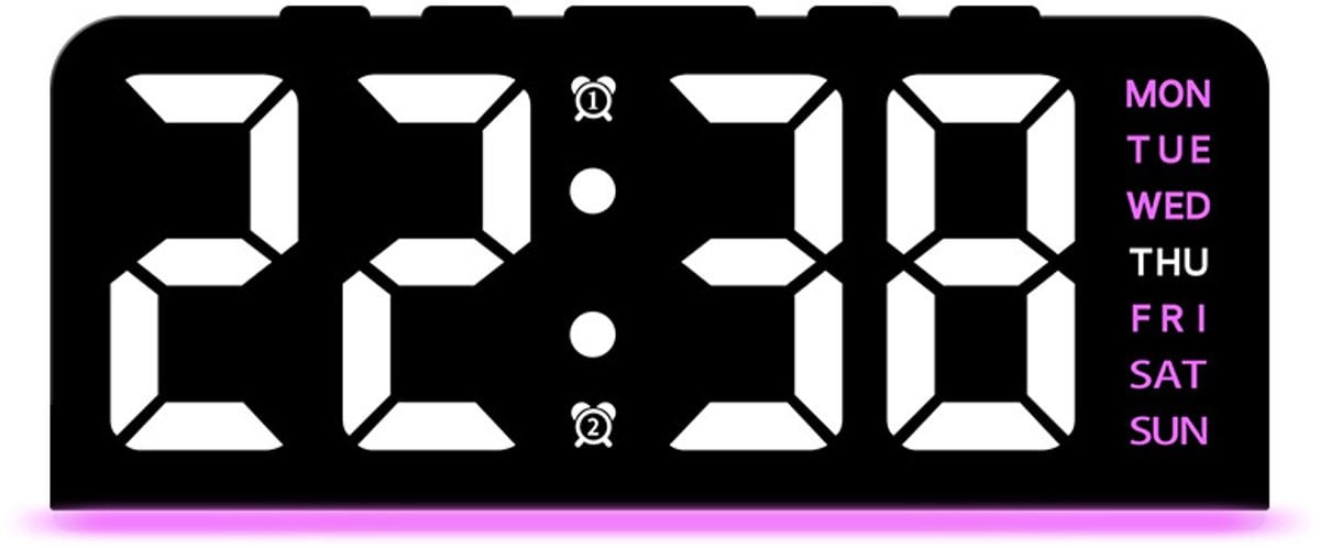 Daity LED-wekker - Multifunctionele digitale wekker met 4 niveaus helderheidsregeling