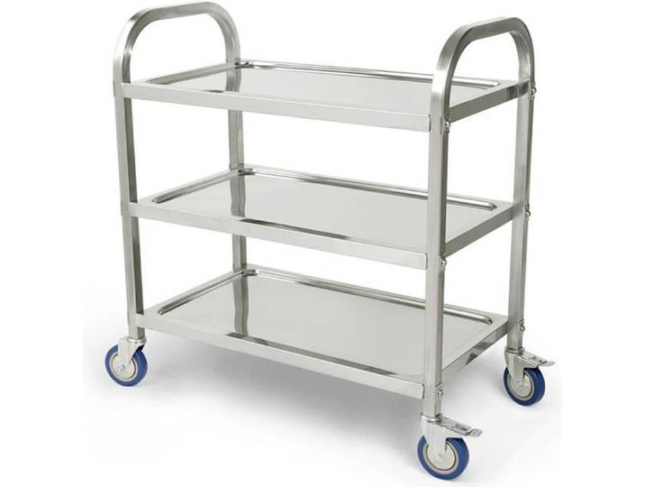 Chariot de Cuisine Professionnel Inox Laizere° - 3 étages - Hauteur 95 cm - Gris
