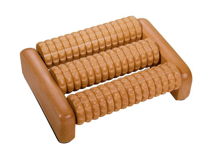 Croll & Denecke Fussmassageroller mit 1 × 3 Holzrollen