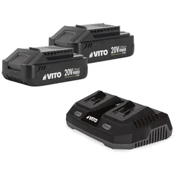 Pack 2 Lithium-Batterien 20V 2Ah + Doppel-Ladegerät Kabelloser Bereich EGO LI VITO