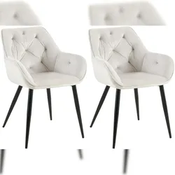 PROREGAL 2er Set Besucherstuhl COVENT GARDEN HxBxT 81x56x58cm Samt Hellgrau Konferenzstuhl
