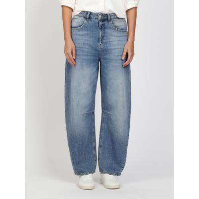 Tapered-fit-Jeans GANG "94SARINA", Damen, Gr. 27, Normalgrößen, blau (authentic waterlines), 100% Baumwolle, unifarben, gerade, unten schmal lang, Jeans, im 5-Pocket-Style