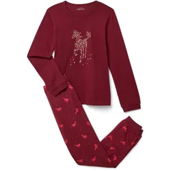 Tchibo - Kinder-Pyjama - Baby - Gr. 86/92 - weinrot/print