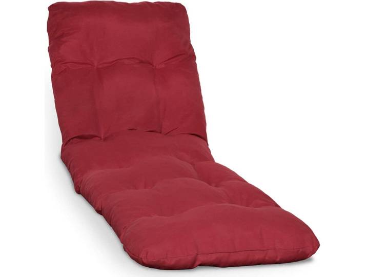 Beautissu Flair RL – Ligbedkussen Tuinkussen Ligstoel – Zonnebed Kussen voor Tuin Meubelen 190x60x8 cm Rood