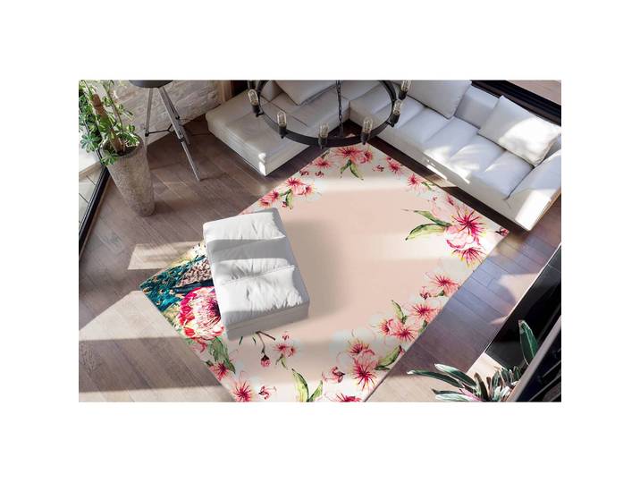 Kurzflorteppich Blossom Multicolor 80 x 150cm Webstoff