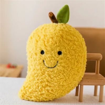 Perfect Picks Market Stuffed Fruit Toys, Cute Mango, Watermelon, Avocado, Strawberry, Sensory Gift For Birthday, Fun Plush Decor mango