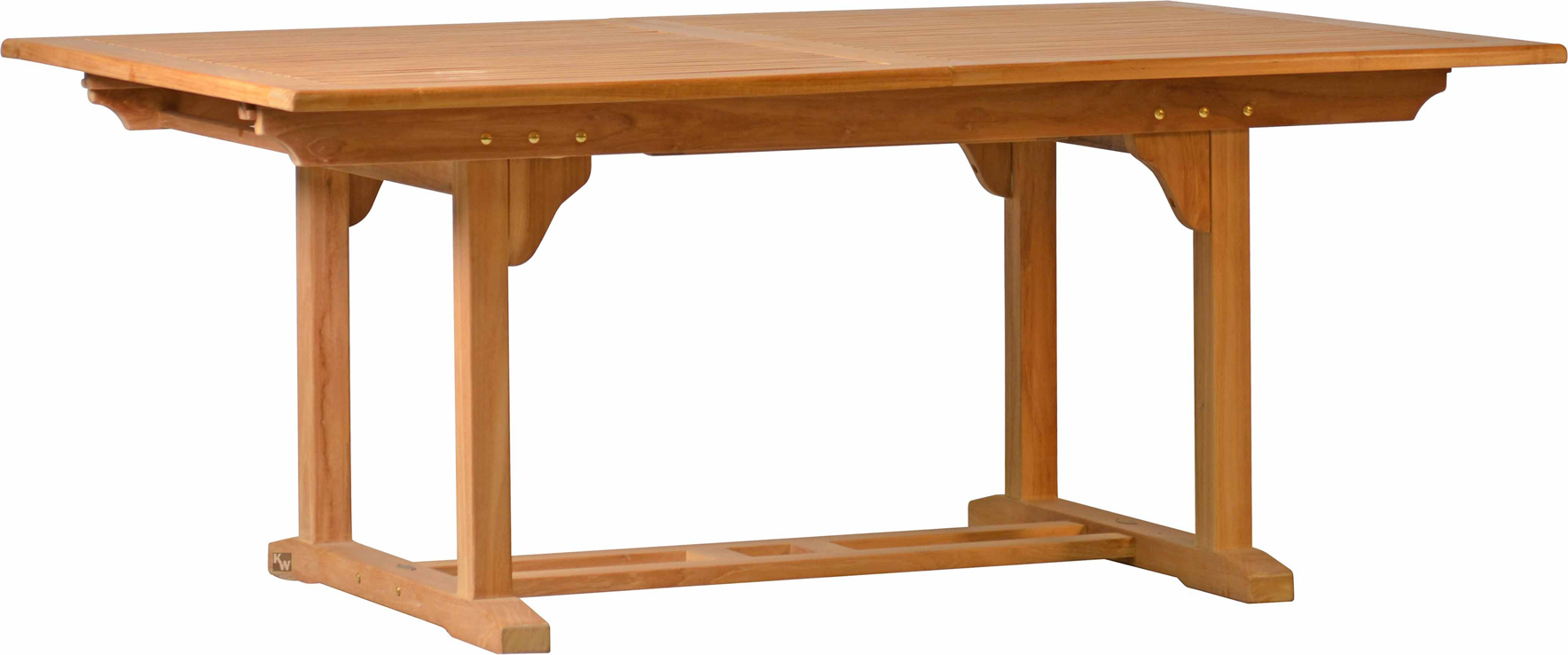 Teakholz Ausziehtisch Brighton rechteckig 240 x 120 cm als Gartentisch Holztisch aus Teak ausziehbar naturbelassen premium