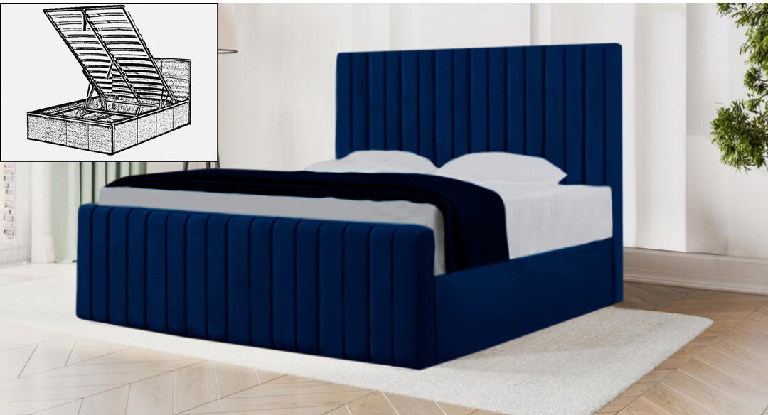Brayden Studio Sophia Storage Bed Blue Small Double (4')